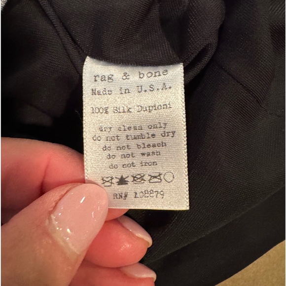 Rag & Bone Silver/Black Silk Dupioni One Shoulder Dress - Size 2 - Picture 12 of 15